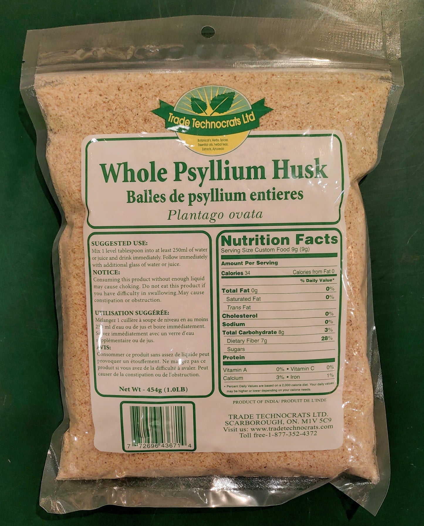 Natural Whole Psyllium Husk