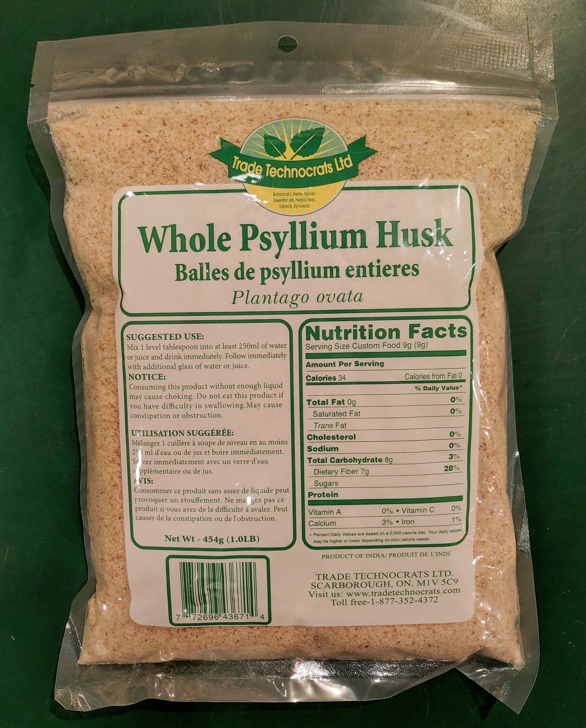 Natural Whole Psyllium Husk