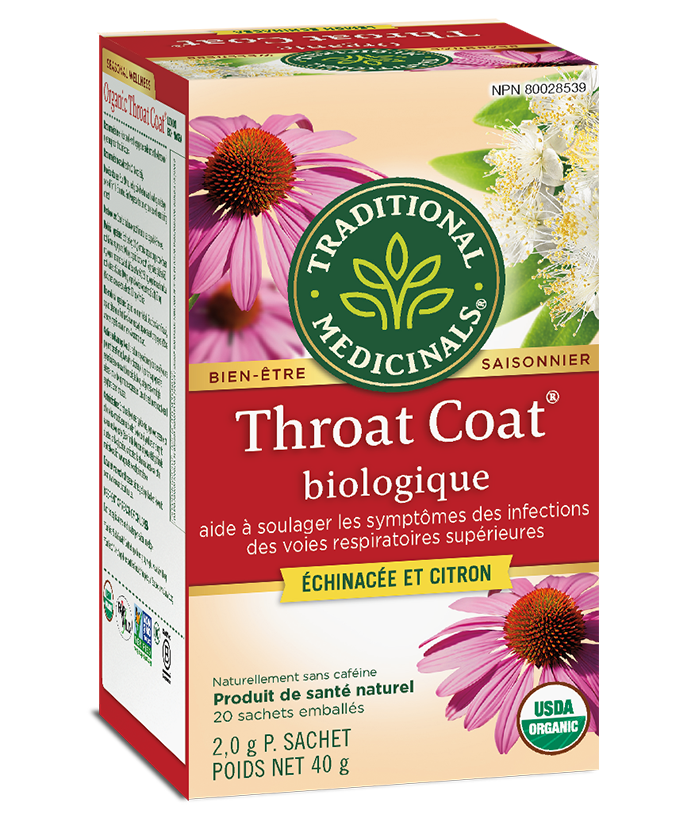 Traditional Medicinals Organic Throat Coat Tea with Lemon Echinacea