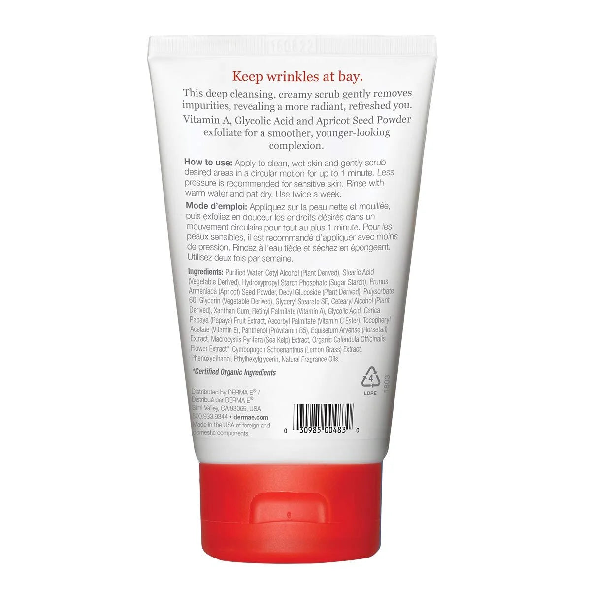 Derma E Anti-Wrinkle Scrub with Vitamin A and Glycolic Acid