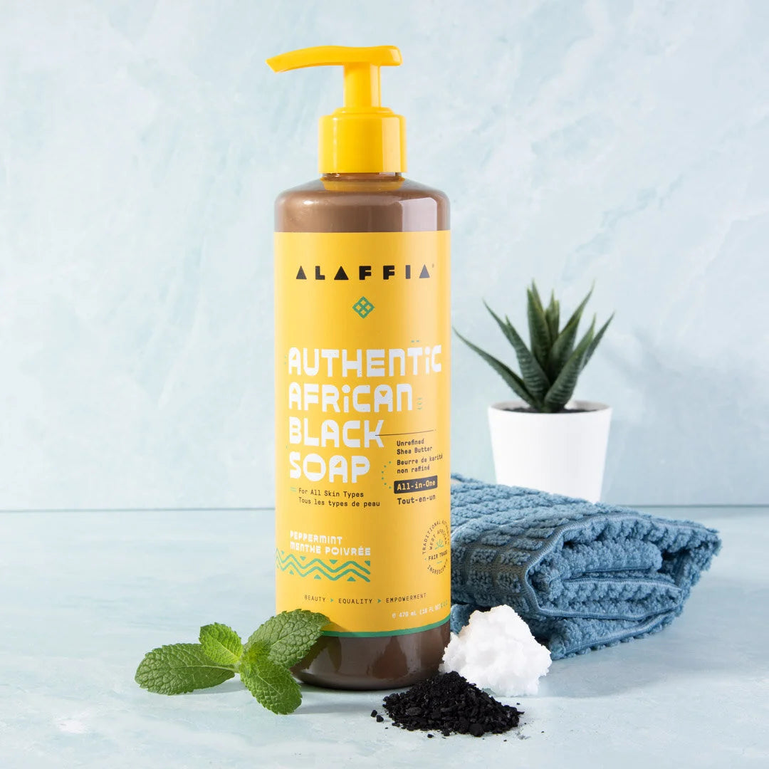 Alaffia Authentic African Black Soap, Peppermint