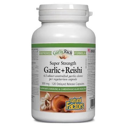 Natural Factors Super Strength Garlic + Reishi 300 mg