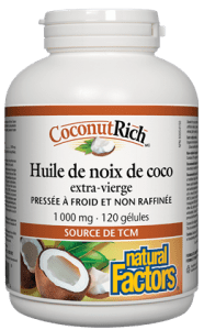 Natural Factors CoconutRich Extra Virgin Coconut Oil 1000 mg