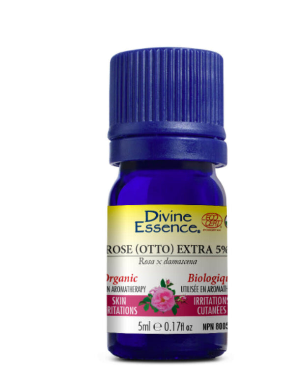 Huile essentielle de rose (Otto) biologique Divine Essence Extra 5 %