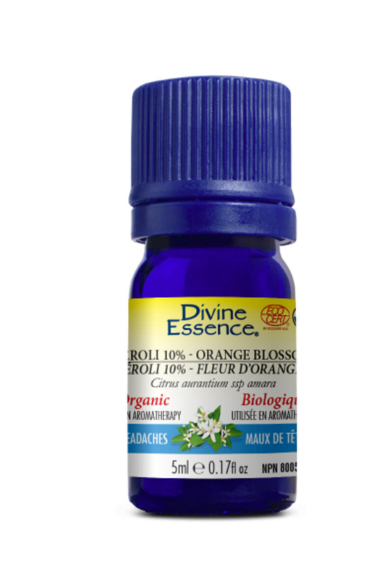 Huile essentielle de néroli biologique 10 % (fleur d'oranger) Divine Essence