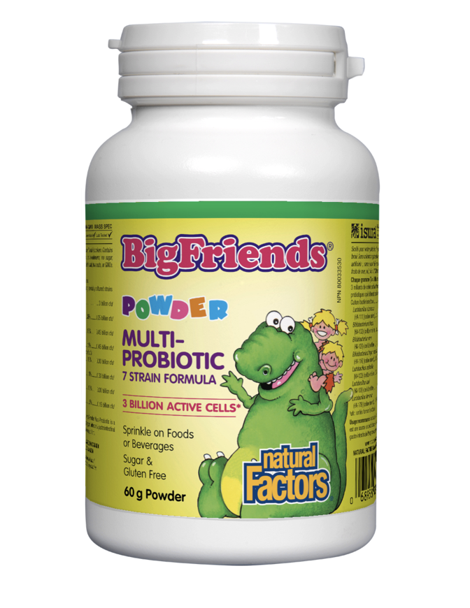 Natural Factors Multiprobiotic Powder 3 Billion Active Cells, Big Friends