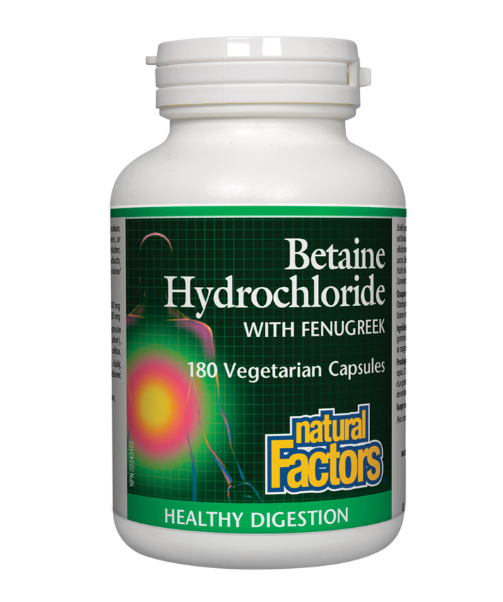Natural Factors Betaine Hydrochloride with Fenugreek