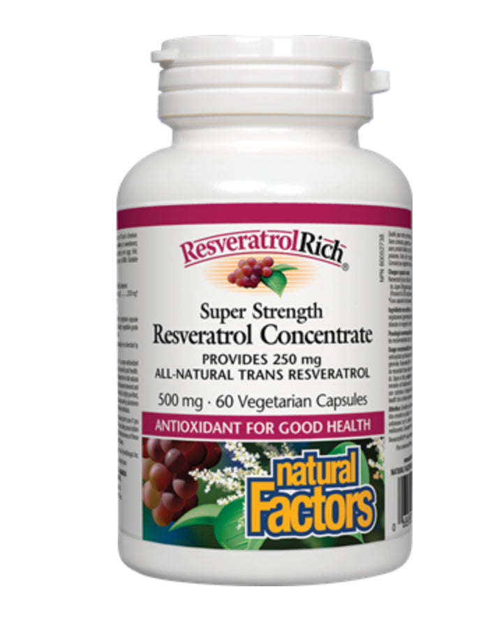Natural Factors ResveratrolRich - Super Strength Resveratrol Concentrate 500 mg