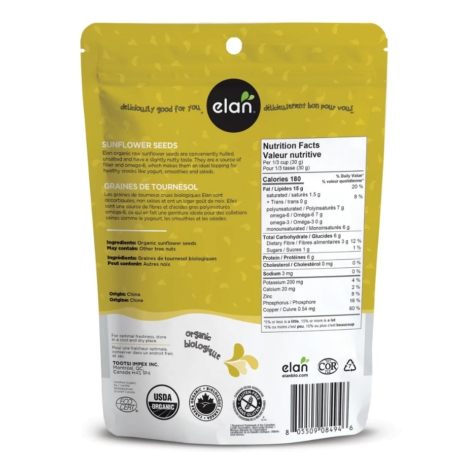 Elan Organic Raw Sunflower Seeds