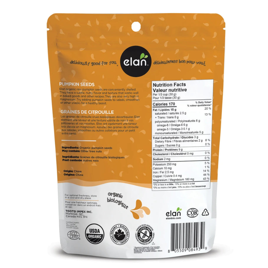 Elan Organic Raw Pumpkin Seeds