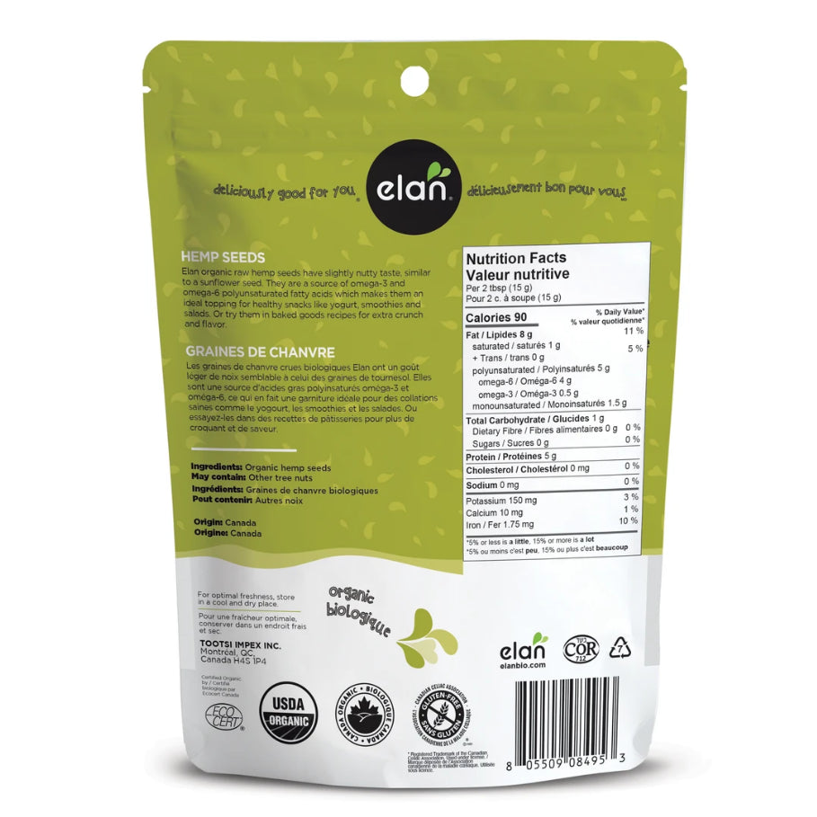 Elan Organic Hulled Hemp Seeds