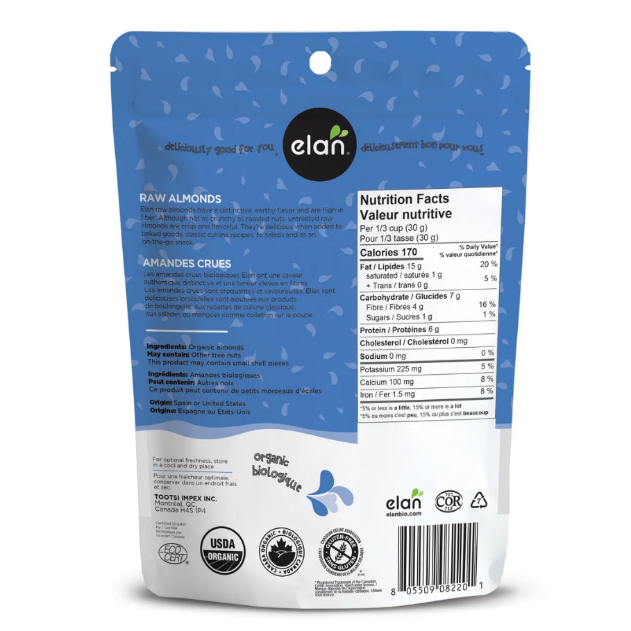 Elan Organic Raw Almonds