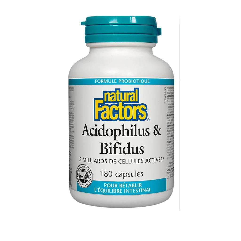Natural Factors Acidophilus & Bifidus Double Strength 10 Billion Active Cells