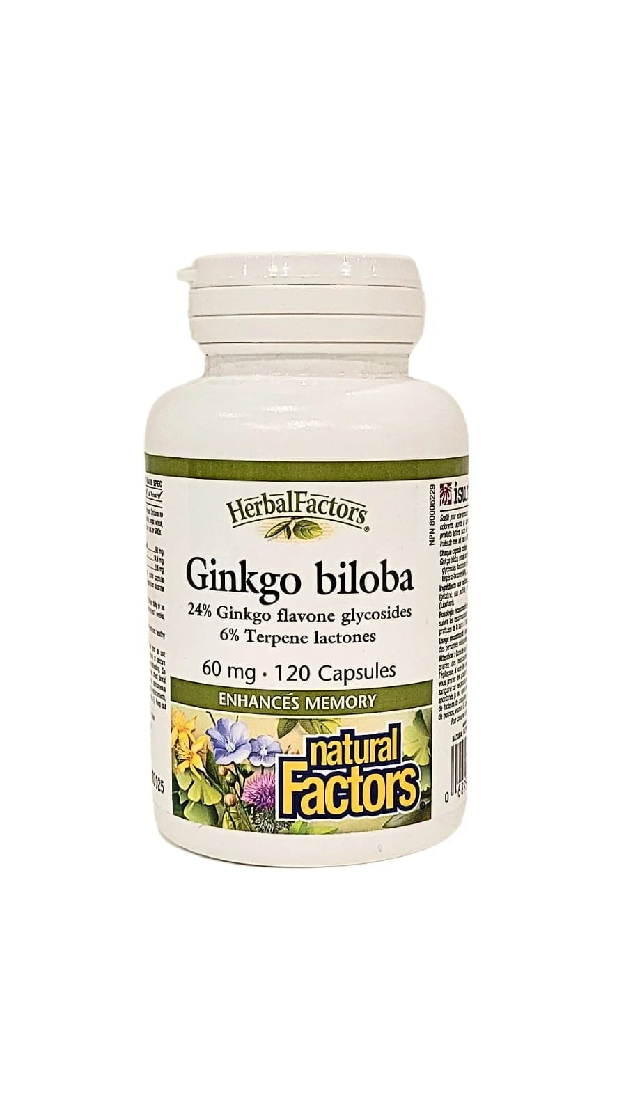 Natural Factors Ginkgo Biloba 60 mg, HerbalFactors