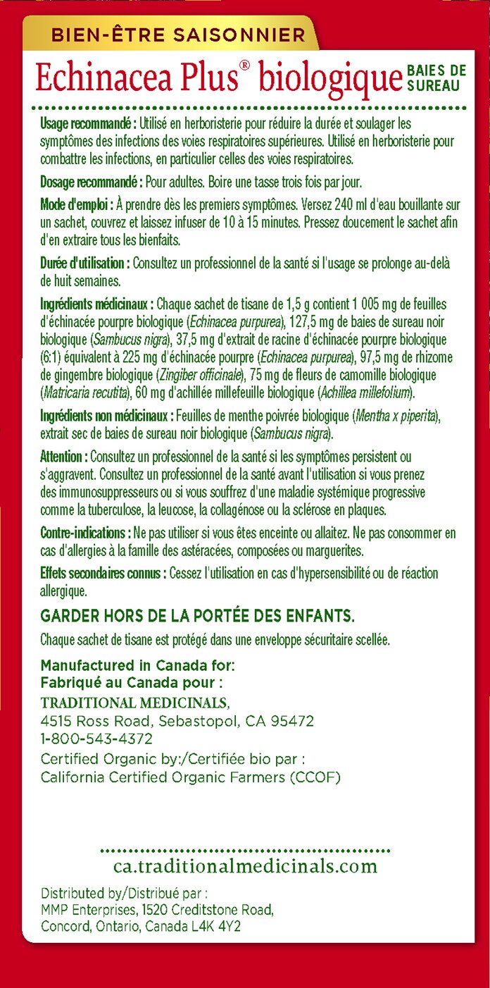 Traditional Medicinals Echinacea Plus Elderberry Tea