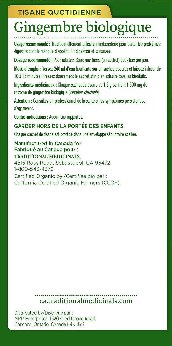 Traditional Medicinals Organic Ginger Tea