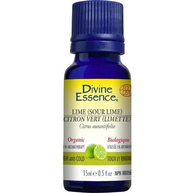Huile essentielle de citron vert biologique Divine Essence (citron vert acide)