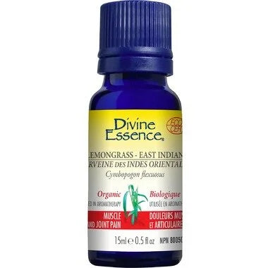 Divine Essence Organic Lemongrass - East Indian Essential Oil